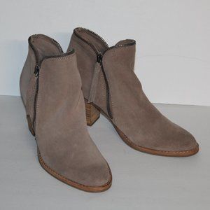 Dolce Vita grey/taupe tassel heel suede booties